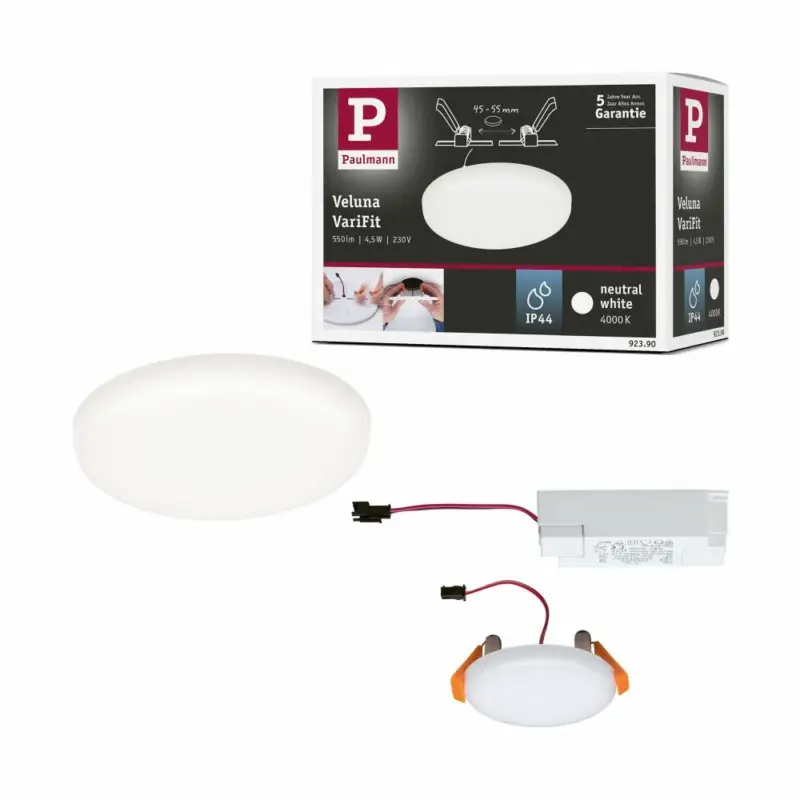 Jetzt Bestellen Paulmann LED Einbaupanel Veluna VariFit rund 75mm 4,5W 400lm 4000K IP44 Satin