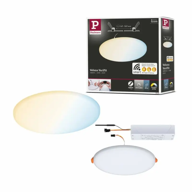 Sonderangebot Paulmann Smart Home Zigbee LED Einbaupanel Veluna VariFit Tunable White 185mm IP44 15W