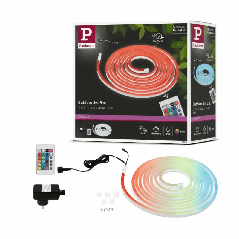 Kostenloser Versand Paulmann SimpLED LED Strip Outdoor Basisset 5mIP44 30W72LEDs/m RGB