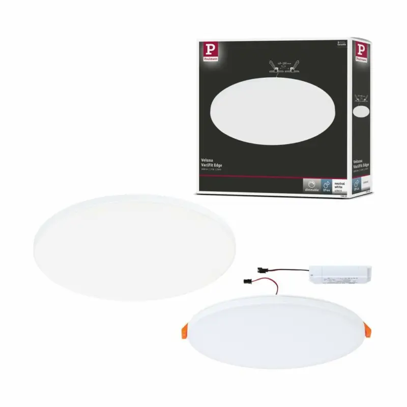 Angebot Paulmann VariFit LED Einbaupanel Veluna Edge IP44 rund 200mm 1500lm 4000K Weiß dimmbar
