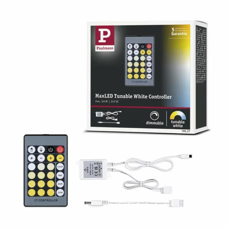 Bestpreis Paulmann MaxLED Controller Tunable White inkl. IR-Remote DC 24V max. 144W Weiß