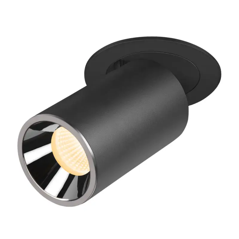 Kostenfreie Lieferung SLV NUMINOS® PROJECTOR M, Deckeneinbauleuchte, 3000 K, 55°, zylindrisch, schwarz / chrom