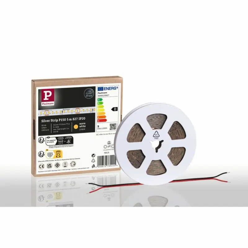 Paulmann Pro LED Strip Silver P150 827 5m 50W 1500lm/m 160LEDs/m 2700K Preisknaller