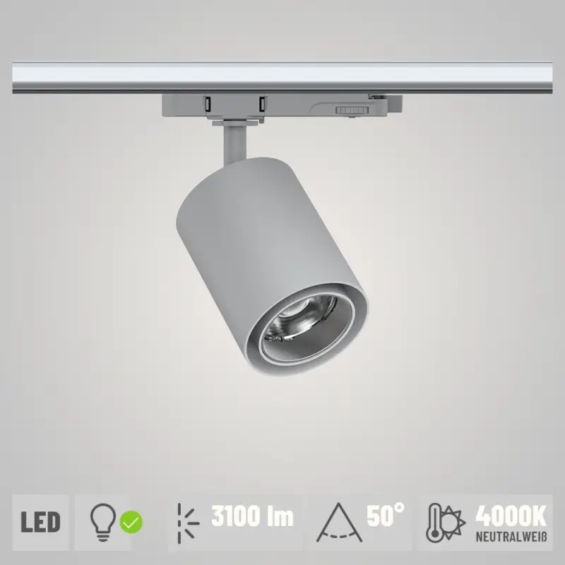 Direkt Vom Hersteller Paulmann ProRail3 LED Schienenspot Kratos silber 50° 3100lm 25W 4000K (LED fest verbaut)