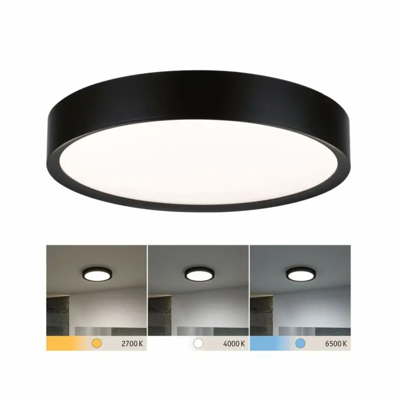 Paulmann Selection Bathroom LED Deckenleuchte TegaIP44White Switch 1200lm 230V 22,5WSchwarz matt Top-Seller