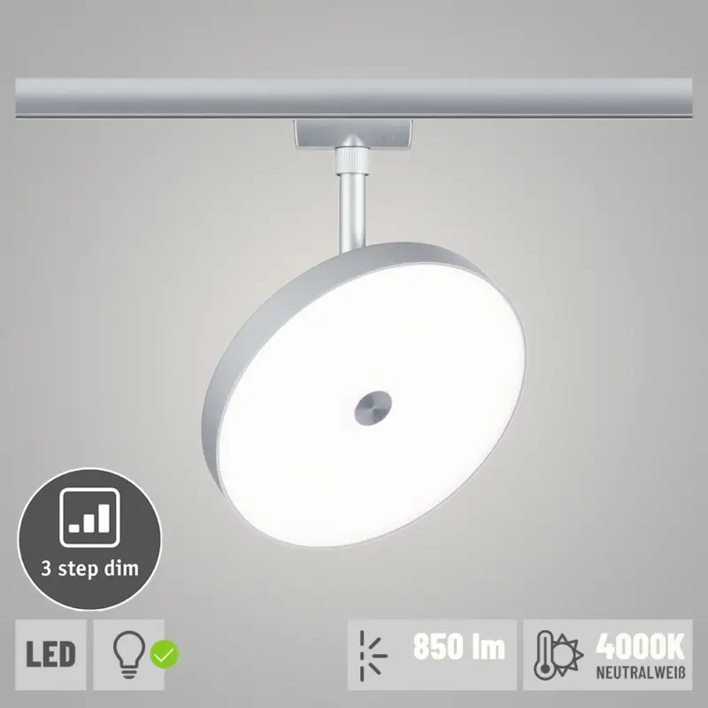 Angebot Paulmann URail LED Schienenspot Hildor 3-Step-Dim 15W 850lm 4000K dimmbar chrom matt (LED fest verbaut)