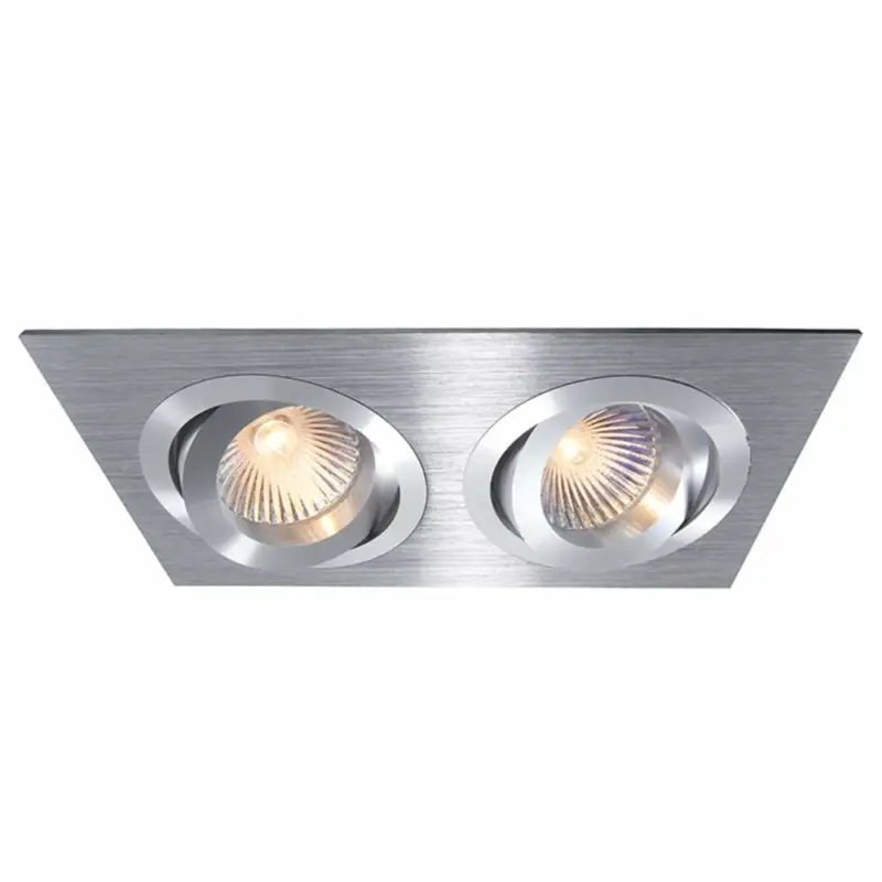 Bestseller Deko-Light Deckeneinbauring, Modula II Eckig, Tilt, 2x max 50 W MR16, Silber, Spannungskonstant, 12 V/AC/DC