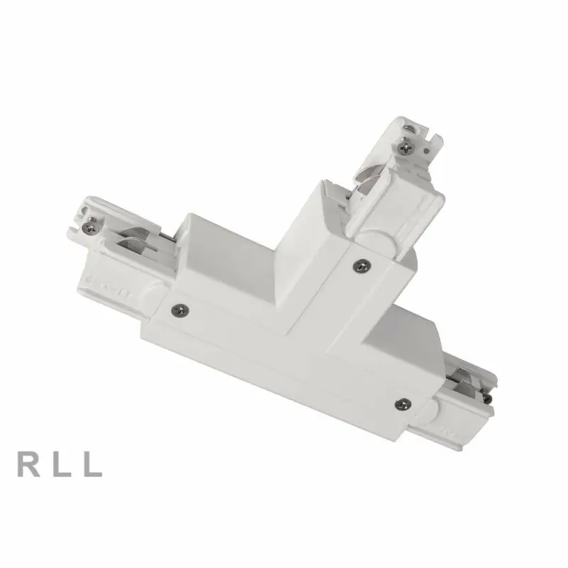 Deko-Light 3-Phasen Schienensystem, D Line T-Verbinder links-links-rechts mit Wechselmechanik, Verkehrsweiß RAL Finale Aktion