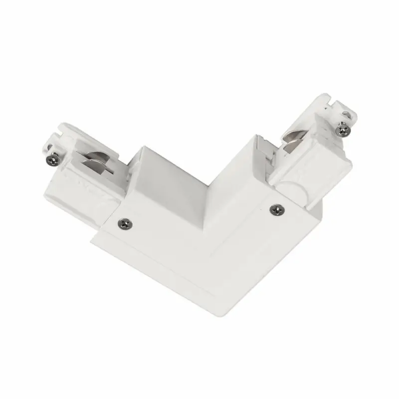 Sonderaktion Deko-Light 3-Phasen Schienensystem, D Line 90°-Verbinder links-rechts mit Wechselmechanik, Verkehrsweiß RAL 901