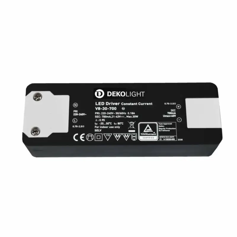 Finale Aktion Deko-Light Deko-Light, Netzgerät (CC, DC), BASIC, CC, V8-30-700mA/30W, Stromkonstant, 14,0-30,0 W, 220-240 V/AC