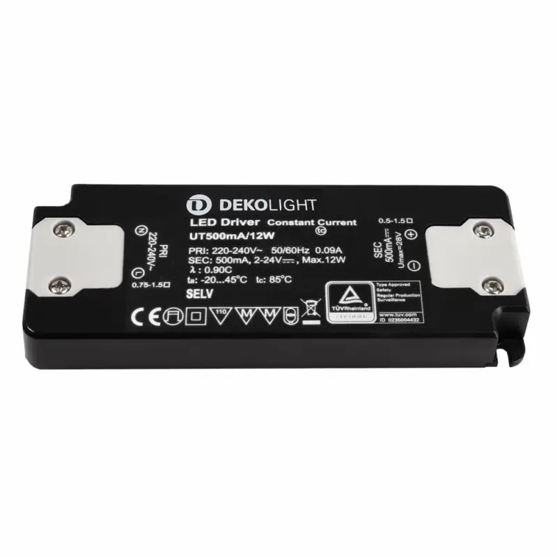 Deko-Light Deko-Light, Netzgerät (CC, DC), FLAT, CC, UT500mA/12W, Stromkonstant, 1,0-12,0 W, 220-240 V/AC, Ausg Neu Im Sortiment