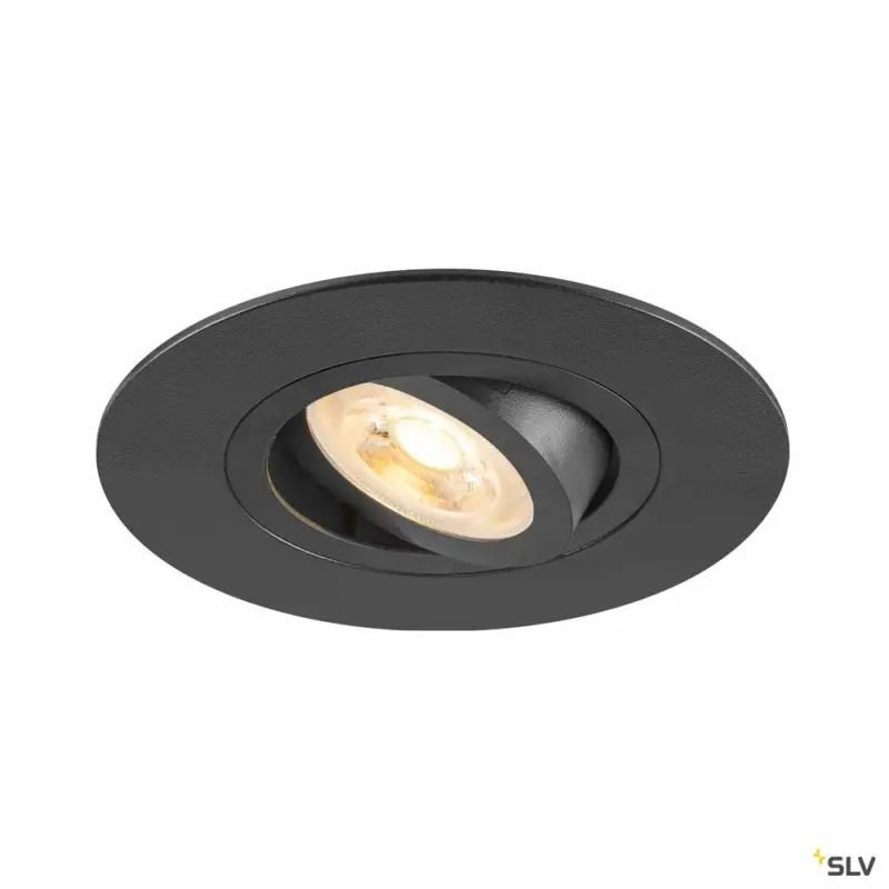 SLV NEW TRIA® 75 XL, Deckeneinbauleuchte, rund, max. 10W, GU10, schwarz Nur Für Kurze Zeit