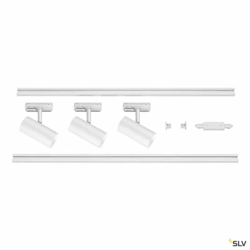SLV 1-Phasen Schienensystem Set weiß mit 3x NOBLO® SPOT + 2x 1m Stromschiene Billig