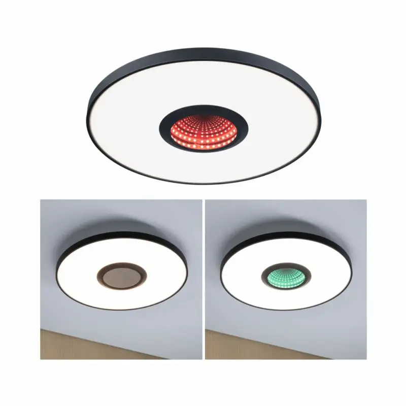 Paulmann LED Deckenleuchte Spaceglow Three RGB+ 1400lm 230V 21W dimmbar Schwarz matt Kostenloser Versand