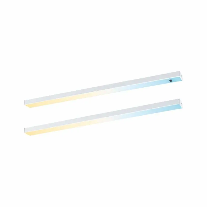 Paulmann LED Unterschrankleuchte Inline 2er-Set Starterset PIR-Sensor Tunable White 2x4W 350x26mm 2x350lm 24V Weiß matt mit Steckertrafo Highlight
