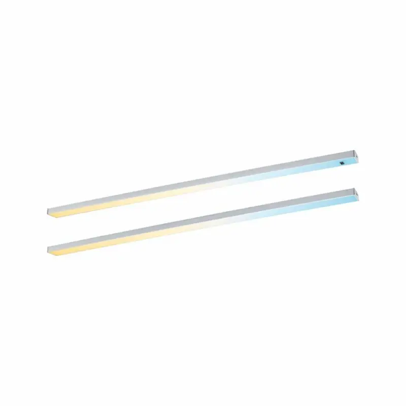 Paulmann LED Unterschrankleuchte Inline 2er-Set Starterset PIR-Sensor Tunable White 2x6W 550x26mm 2x500lm 24V Chrom matt mit Steckertrafo Kostenloser Rückversand