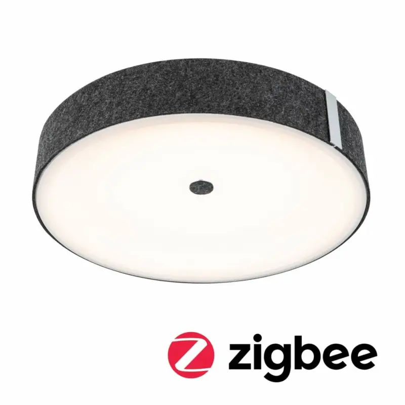Paulmann Zigbee LED-Deckenleuchte Malika aus Filz in Anthrazit mit Backlight Technik Smart Home Tunable-White-Steuerung dimmbar 230V Super-Preis