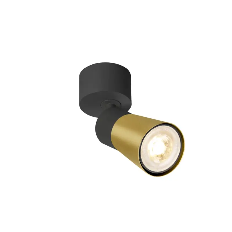 SLV PURI 2.0 Cone, Wand- und Deckenaufbauleuchte, 1x max. 6W GU10, schwarz / gold Preis Gesenkt