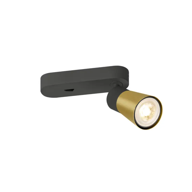 Solange Der Vorrat Reicht SLV PURI 2.0 Cone, Wand- und Deckenaufbauleuchte, Schalter, rechteckig, 1x max. 6W GU10, schwarz / gold