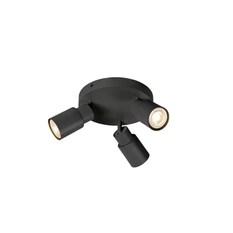 Echt SLV PURI 2.0 Tube, Wand- und Deckenaufbauleuchte, rund, 3 x max. 6W GU10, schwarz