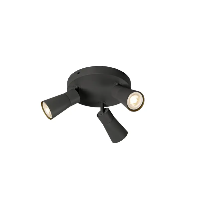 SLV PURI 2.0 Cone, Wand- und Deckenaufbauleuchte, rund, 3 x max. 6W GU10, schwarz Super-Preis