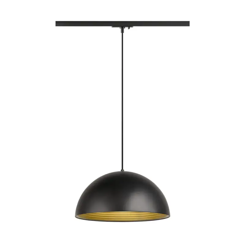 SLV FORCHINI M 40 TRACK, 1 PhasenPendelleuchte, E27, Pendellänge 150cm, Adapter schwarz, 1x max. 40W, matt schwarz / matt gold Kostenfreie Lieferung