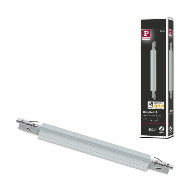 Zertifiziert Paulmann URail Zigbee 3.0 Dimm/Switch Adapter/Verbinder Chrom matt max.50W