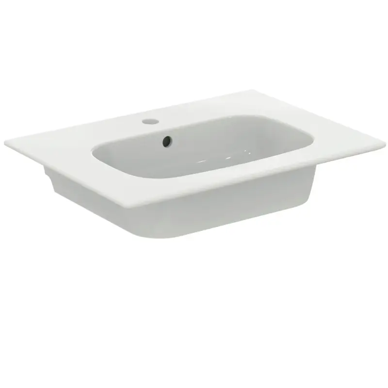 Top-Seller Waschbecken „i.life A“ 64 × 46 × 15,5 cm, Hahnlochposition mittig in Weiß