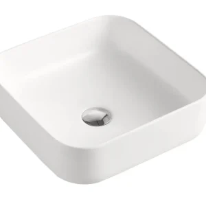 Meistverkauft Aufsatzwaschtisch AqvaCeramica "SlimRim" - 385 × 385 mm - Höhe 135 mm - ohne Überlauf - weiß