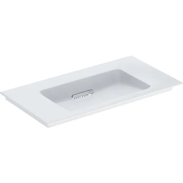 Schrankwaschtisch „One“ mit horizontalem Ablauf 90 × 48 cm in weiß alpin mit KeraTect® Beliebt