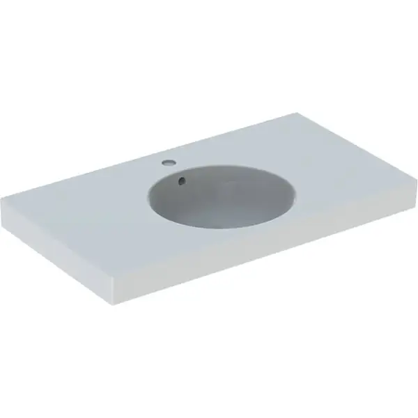 Wandwaschtisch mit Ablagefläche „Preciosa II“, rechteckig 90 × 50 cm in weiß alpin Schneller Versand