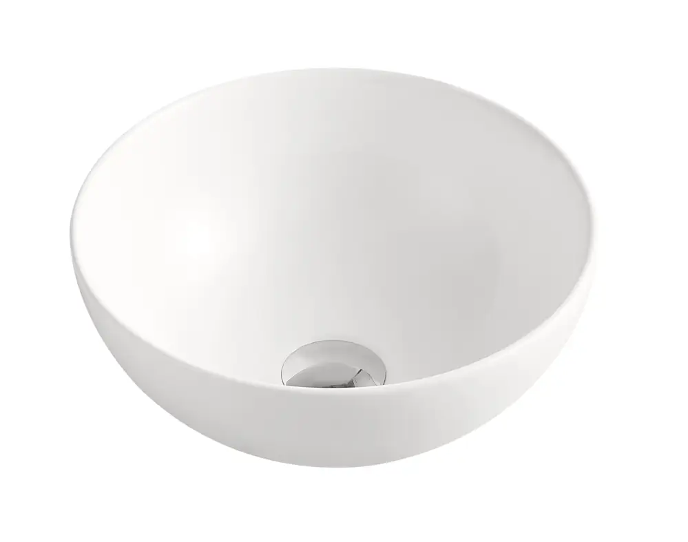 Sofort Bestellen Aufsatzwaschtisch AqvaCeramica "SlimRim" - Durchmesser 325 mm - Höhe 140 mm - ohne Überlauf - weiß