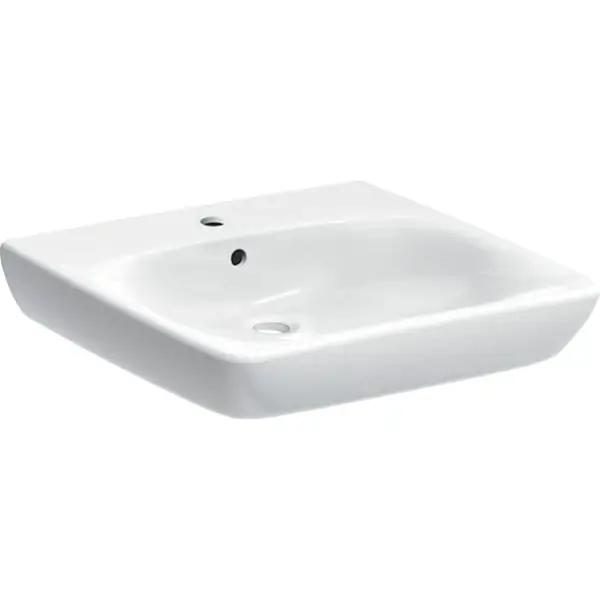 Zertifiziert Wandwaschtisch „Renova Comfort“, rechteckig 60 × 55 cm in weiß alpin