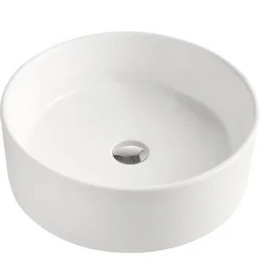Direktkauf Aufsatzwaschtisch AqvaCeramica - Durchmesser 460 mm - Höhe 160 mm - ohne Überlauf - weiß