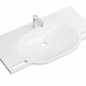 Ausverkauf HEWI Produktset Waschtisch und Armatur PG87, alpinweiß, B: 1000 mm, T: 550 mm