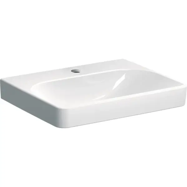 Kracherpreis Wandwaschtisch „Smyle Square“, rechteckig, Hahnlochposition mittig 60 × 48 cm in weiß alpin