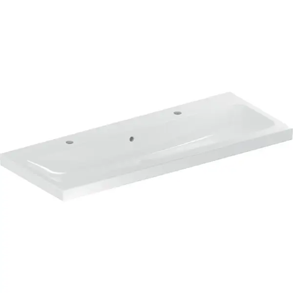 Neu Im Sortiment Wandwaschtisch „iCon Light“, mittig, rechteckig, Hahnlochposition links und rechts 120 × 48 cm mit KeraTect®