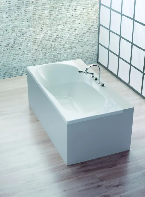 Hoesch Badewanne „Spectra“ rechteck 170 × 75 cm, Fußablauf in Weiß Neue Kollektion