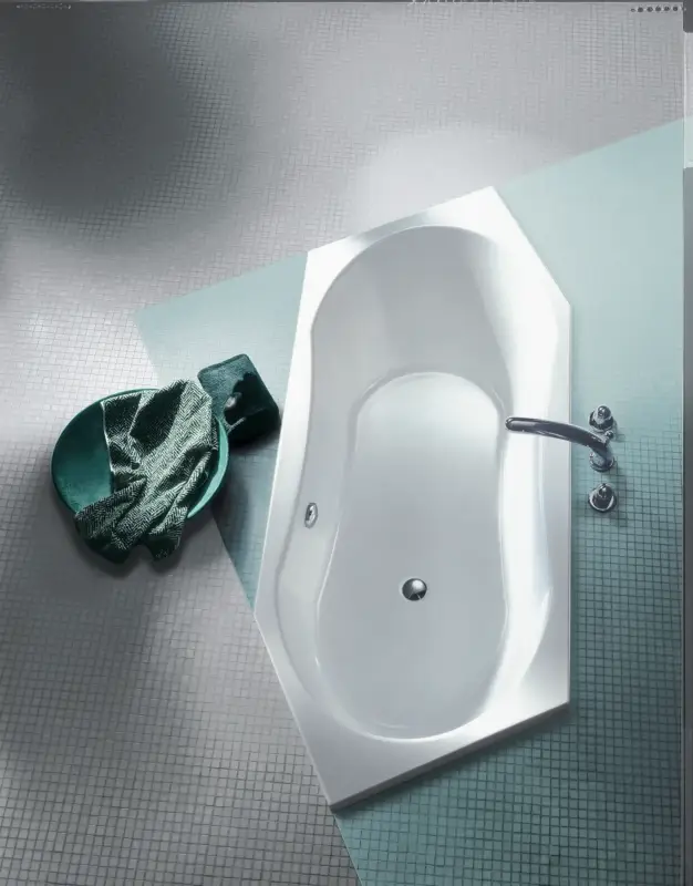 Kostenloser Versand Kermi Duschdesign LIVORO VL1 Sechseckbadewanne asymmetrisch 2020x800 mm weiß