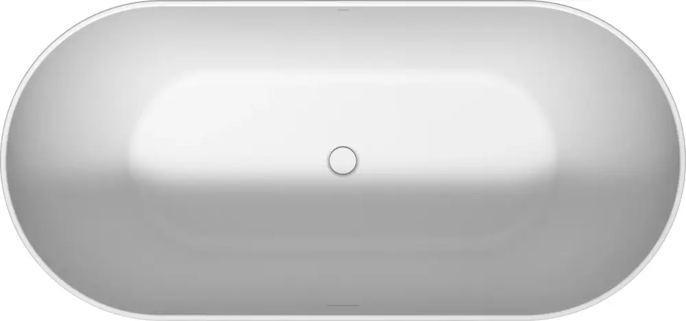 Badundu Badewanne freistehend oval 1600 × 750 mm, Mittelablauf Sonderangebot