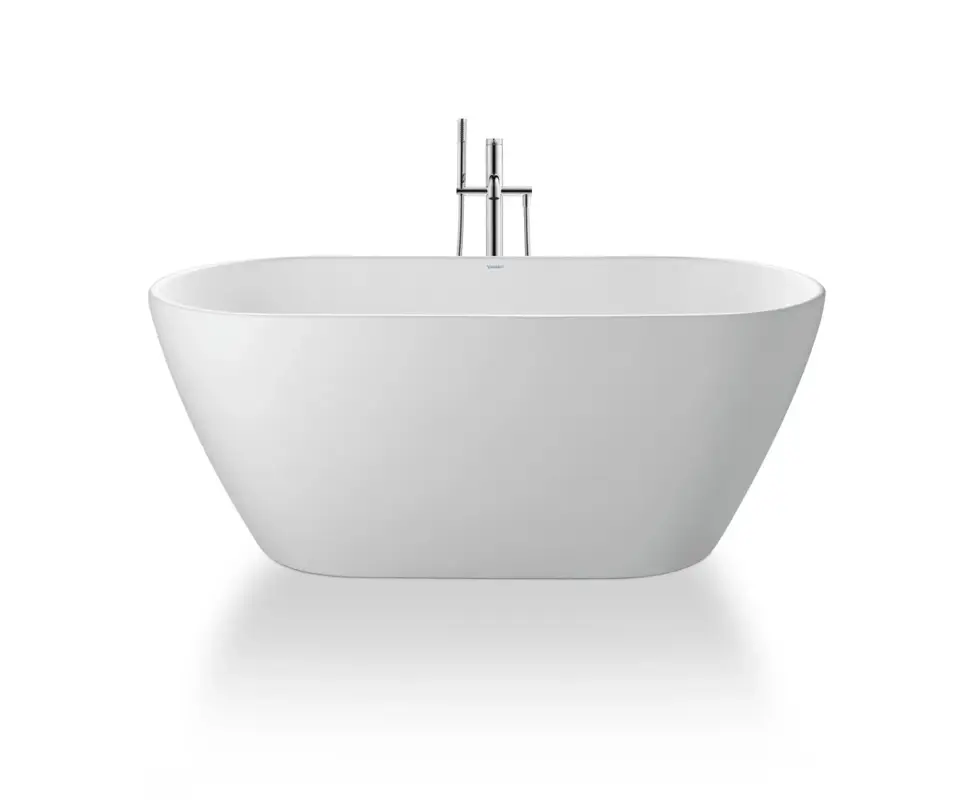 Preisreduziert Duravit Badewanne „D-Neo“ freistehend oval 1600 × 750 mm, Mittelablauf ohne Überlauf, in Weiß (matt)