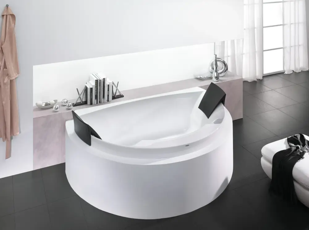 Hoesch Badewanne „Aviva“ halbkreis 180 × 118,5 cm in Weiß Versand Am Gleichen Tag