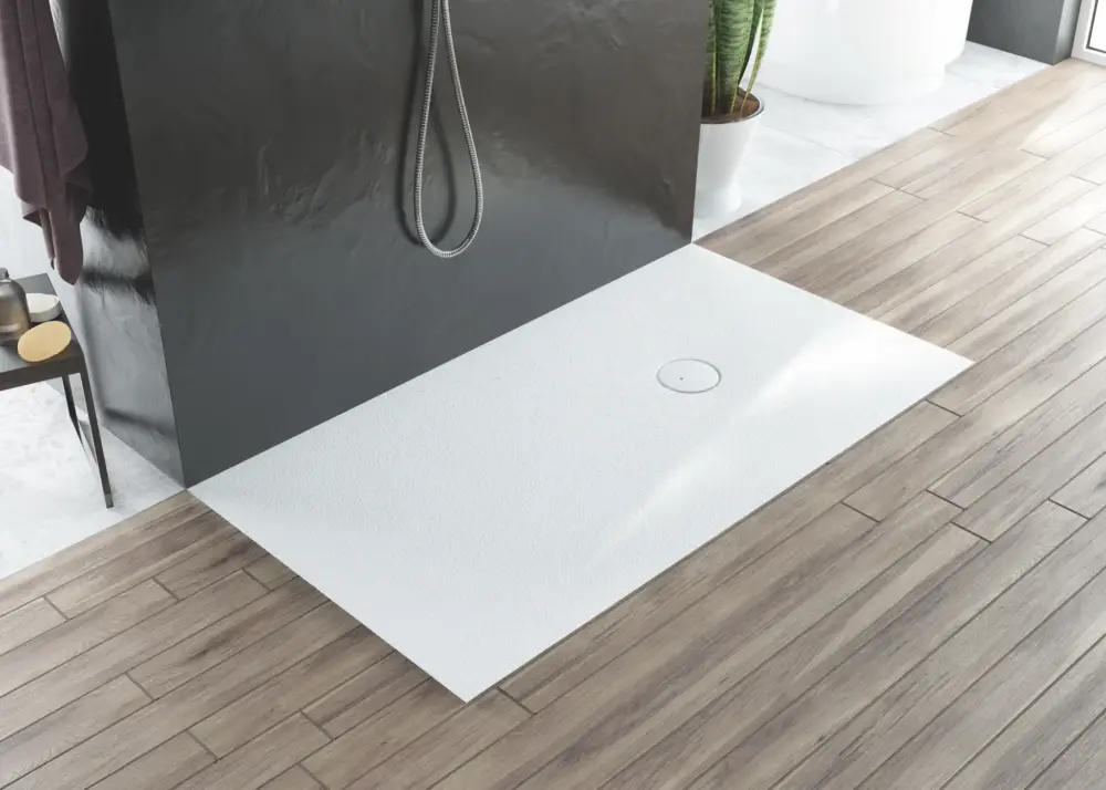 Hoesch rechteck Duschwanne „Nias“ mit strukturierter Oberfläche 90 × 80 cm in Weiß Preisreduziert