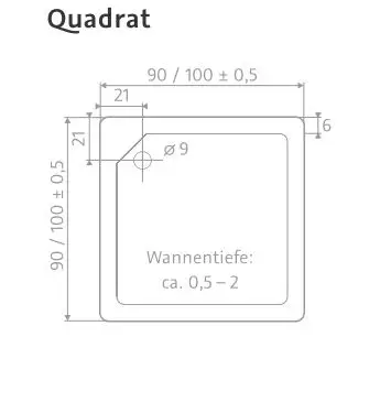 Expressversand HSK quadrat Marmor-Polymer-Duschwanne „superflach“ 90 × 90 cm in Weiß