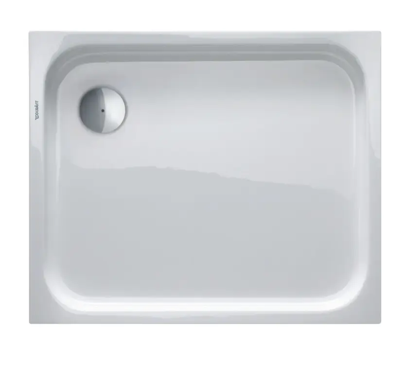 Markenware Duravit rechteck Duschwanne „D-Code“ 90 × 75 cm ohne Antislip, ohne Oberflächenveredelung, in Weiß
