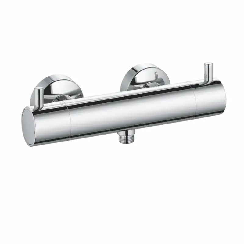 Kludi BOZZ Thermostat-Brause-Armatur, chrom, Wandmontage, DN 15, G1/2 x G3/4, 18 l/min, 40°C Heißwassersperre Neue Kollektion