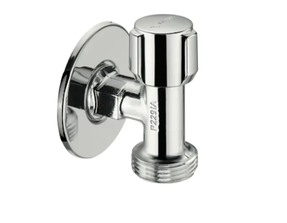 Geräteanschlussventil, platzsparend, DN 15 G 1/2 AG, DN 20 G 3/4 AG, chrom Markenware