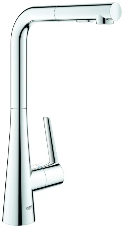Schneller Versand Einhand-Spültischbatterie Zedra 32553_2, Einlochmontage, herausziehbare Dual Spülbrause, getrennte innenliegende Wasserwege – kein Kontakt mit Blei oder Nickel, eigensicher