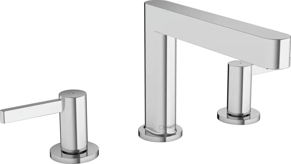 Hansgrohe Finoris 3-Loch Waschtischarmatur 110 mit Push-Open Ablaufgarnitur, Chrom Preisknaller