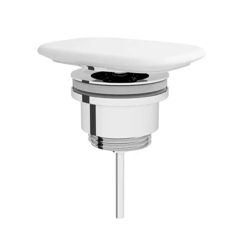 Push-to-Close-Ventil mit rechteckigem Ventildeckel aus Keramik 10 x 7,5 cm Edelweiß mit Oberflächenveredelung Clean Letzte Chance